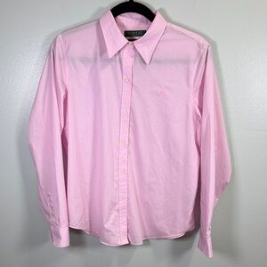 Lauren Ralph Lauren Light Pink Button‎ Down Shirt Sz PL